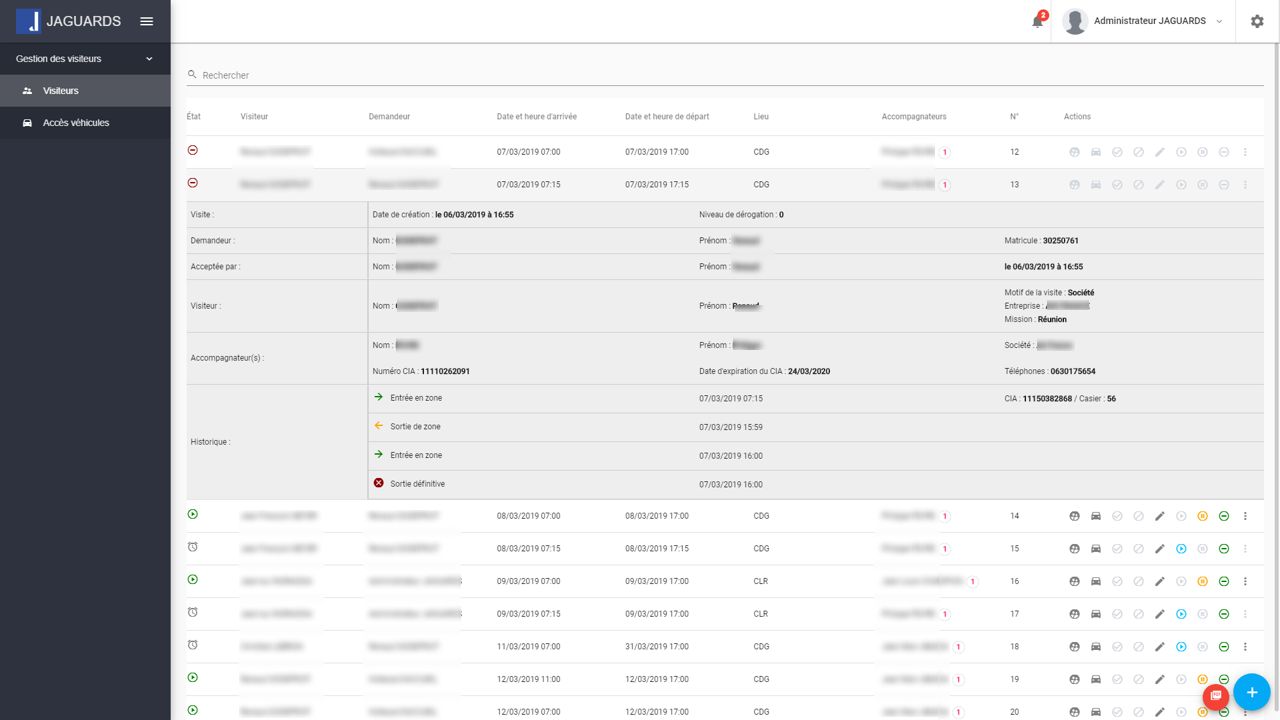 Jaguards gestion des visiteurs sur site sensible
